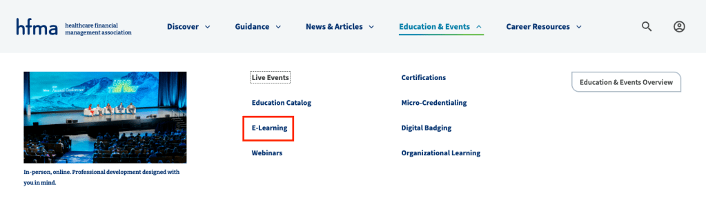 Education & Events - e-Learning link