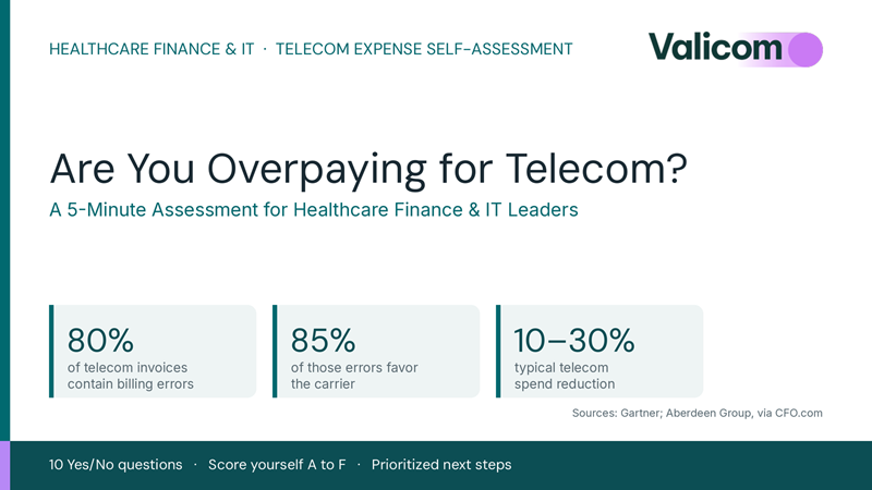 Are You Overpaying for Telecom? A 5-Minute Assessment for Healthcare Finance & IT | Valicom
