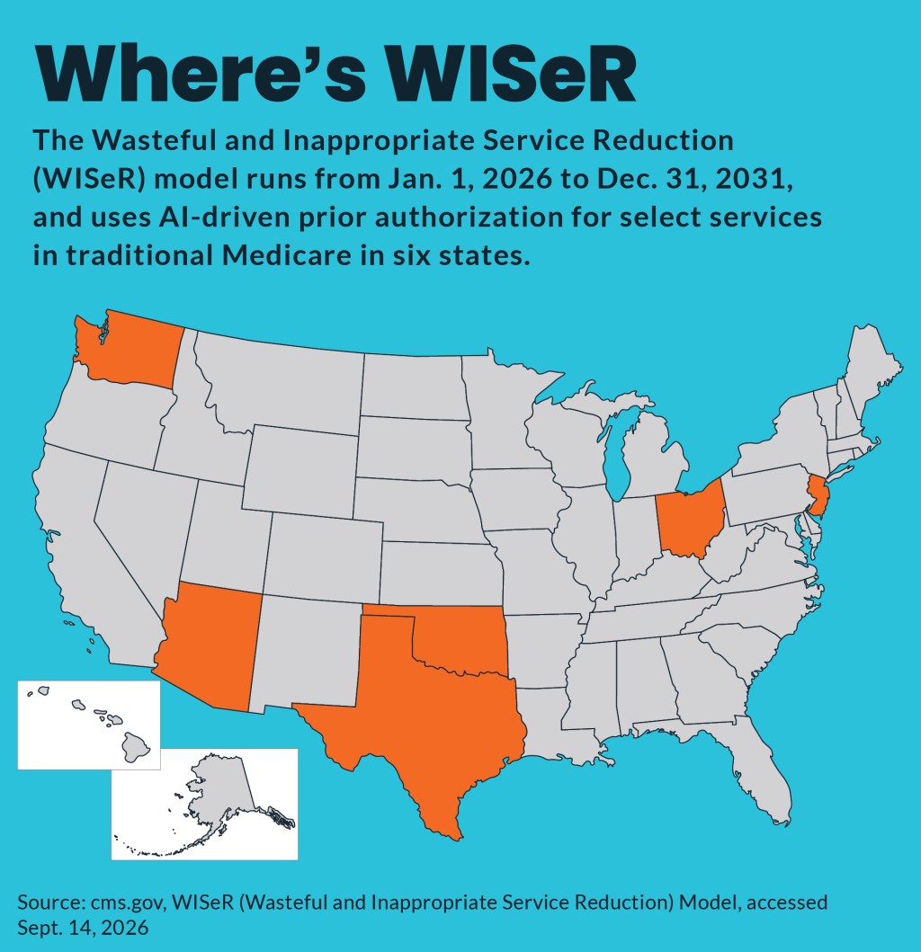 US map showing the states where the WISeR model is happening.